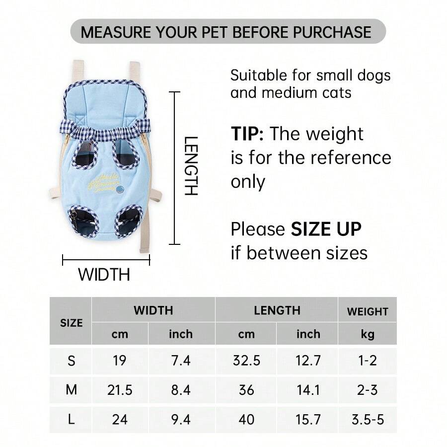 Touchdog Portable Front Chest Pack Carrier Backpack For Small To Medium