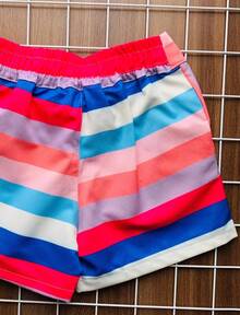 KIDS GIRL'S SET WITH FITTED FLOWER BLOUSE AND COLORFUL STRIPE SHORTS BLOGGER - 彩色 - 查看 8