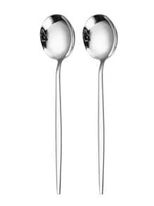 2/4/6pcs Stainless Steel Thin Soup Spoons, Suitable For Home, Restaurant, Party, Wedding