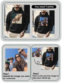Customized Photo Printed Men's Funny Hoodie, Black, Thermal Lined Pullover Sweatshirt, Ideal Gift For Best Friend, Autumn/Winter, Valentine's Day/Father's Day/Anniversary/Birthday Present Ornamental Stylish,Fashion,Hipster,Contracted,Easy Costume,Modest Fashion,Minimal Chic,Casual Custom,Unique,Personalized Treasurefinds,Hoodie Ideal Gifts For Him Family,Boyfriend,Friends,Children For Anniversaries,For Birthdays,For Children's Day,For Holiday/Vacation,For Father's Day