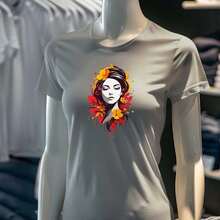 Baby Look T-Shirt Women's T-Shirt Colorful Minimalist  Printed Various Colors 100% Cotton - Xám - Xem 2