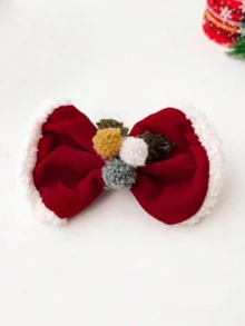 1 件可爱优雅的圣诞蝴蝶结发夹，适合节日装扮 - 彩色 - 查看 8