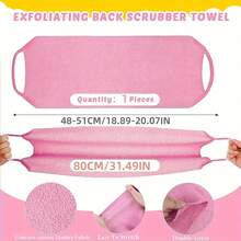 Bộ găng tay tắm bọt xốp hai lớp: 1 miếng chà lưng dài, 1 đôi găng tay tắm, màu hồng, polyester và dùng để tẩy tế bào chết cho cơ thể và mặt - Hồng - Xem 4