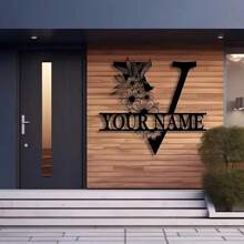 Biển tên kim loại tùy chỉnh - Nghệ thuật treo tường nhà và trang trí cửa trước theo yêu cầu, Quà tặng tân gia độc đáo - đen - Xem 28