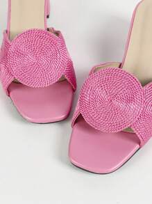 New Summer Bestselling Rope High/Low Chunky Heel Black, Silver, Orange, Golden Women Sandals