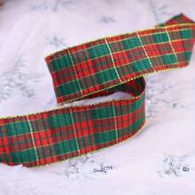 ZNZAKKA 2 Yards Plaid Ribbon Christmas Ribbon For Crafts, Gift Wrapping, Cake Baking Packaging, Christmas Party Decoration - Multicolor - View 10