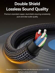 Rocoren 3.5mm 音频线尼龙编织辅助线电缆公对公立体声高保真音响适用于耳机汽车音响音箱平板电脑兼容手机笔记本电脑 Echo 等 - 黑色 - 查看 5