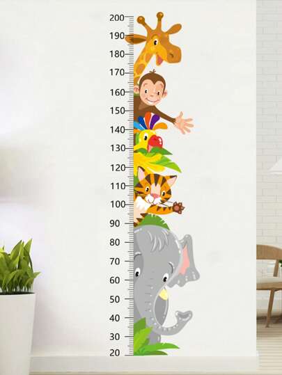 2 Stücke Tier Höhenmesser Wandaufkleber, kreative abnehmbare und wiederverwendbare Höhenlineal Aufkleber für Zimmer und Heim Dekoration, süße Zeichnung, Geschenk, Wohnzimmer Dekoration, Schlafzimmer Erfrischung, Küchen Ideen, Badezimmer Dekoration, Aufkleber, Wandtattoo, Vinyl Aufkleber für Heim Dekorationen, Frühlings Dekorations Artikel um Ihr Zuhause aufzufrischen, Rama Dekorations Aufkleber Geschenke Geburtstag Abschluss Schulanfang Schul Zubehör