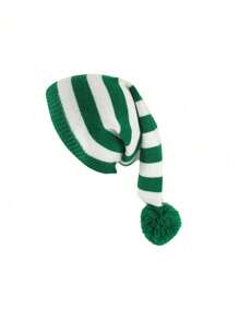 1 件男女通用圣诞针织无檐小便帽，欧美风格 Pom Pom 长尾巫师帽，圣诞礼物装饰 - 彩色 - 查看 9