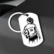 1 szt. spersonalizowany brelok piłkarski z imieniem gracza i numerem koszulki dla chłopców, grawerowany, trwały, nierdzewny, kolorowy, słodki, uroczy, zabawny, kawaii, Y2K, stylowy, unisex, swobodny, niestandardowy, spersonalizowany, wyjątkowy, spersonalizowany, idealny prezent dla niego, idealny prezent dla niej, dla niej, chłopaka, dziewczyny, rodziny, przyjaciół, dzieci, na rocznice, na walentynki, na dzień matki, na urodziny, na dzień dziecka, na dzień ojca, na ukończenie szkoły, na wesela, na parapetówkę
