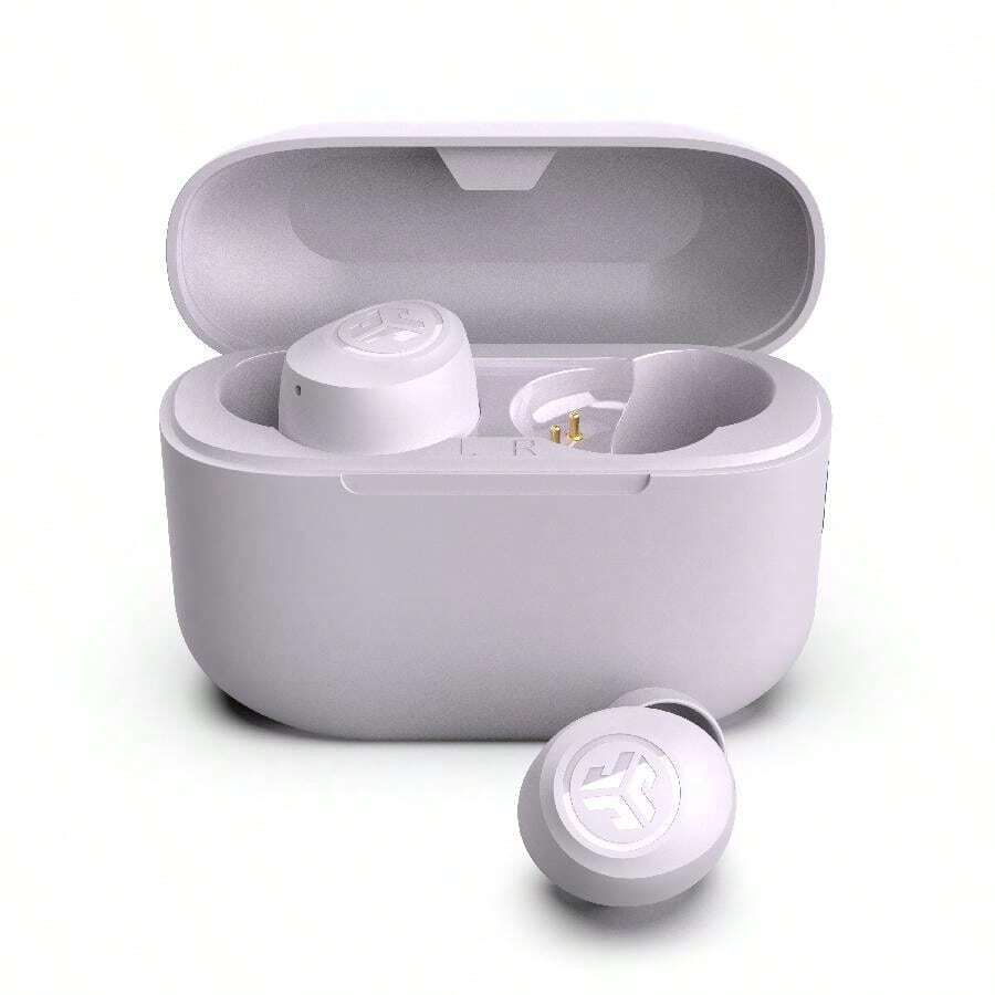 JLab Go Pop+ True Wireless Bluetooth Earbuds + USB Charging Case, Dual Connect, IPX4 Sweat Resistance, Bluetooth 5.1 Connection, 3 EQ Sound Settings Signature, Balanced, Bass Boost - Lilac+ - View 1