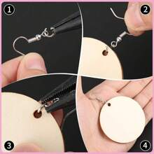 200 Stücke unfertige runde Holz Ohrringe - Erstellen Sie Ihr eigenes einzigartiges Boho-Stil Schmuckstück mit Do-it-Yourself Bastelbedarf für handgemachte Accessoires