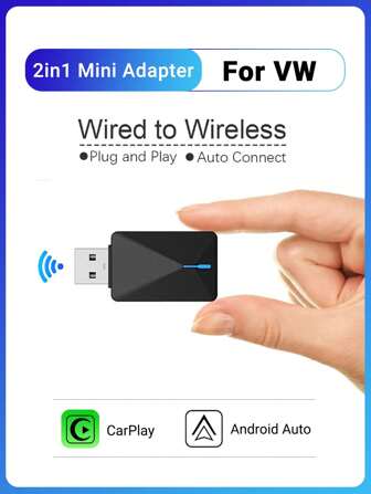 XUDA For Wired To Wireless Mini Carplay And Android Auto 2in1 Cars Adapter RGB Lights Plug And Play Auto Connect Support OTA Upgrade