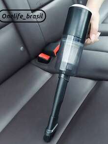 Mini Aspirador De Pó Automotivo Profissional 6000PA 120W Limpeza Aspirador De Pó Sem Fio /Aspirador Portátil Para Carro Multifunciona - Preto - Visão 4