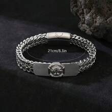 1pc Luxury Stainless Steel Tree Of Life Bracelet For Men, Suitable For Couples, Dating, Valentine's Day And Christmas Holiday Gifts