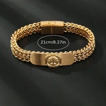 1pc Luxury Stainless Steel Tree Of Life Bracelet For Men, Suitable For Couples, Dating, Valentine's Day And Christmas Holiday Gifts