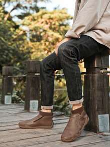 高帮休闲靴，高帮时尚潮流皮鞋，秋冬百搭英伦风