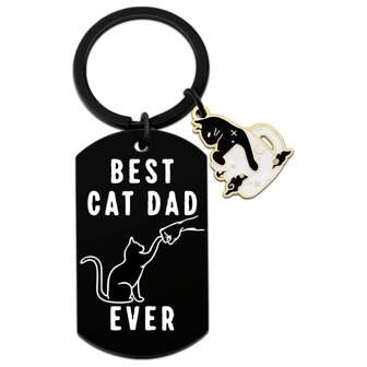 1 Pc Cat Dad Gifts For Cat Daddy Cute Cat Gifts For Cat Lovers Cat Themed Cat Gifts For Men Dad Key Chain Best Cat Dad Ever Gifts For Dad Personalized Keychain For Dad Birthday Christmas Stocking Stuffers Car Accessories Bag Charm Backpack For School Goth Y2k