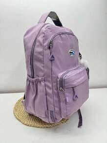 Large Capacity School Backpack For Women Students Waterproof Nylon - Purple - View 1