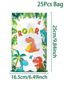 10/25/50 Stück Cartoon Dinosaurier Muster Geschenktüten, Dschungel Dinosaurier Themen Geburtstag Baby Dusche Party Familie Freund Feiertags Party Dekoration Zubehör, Dino Party Dankeschön Geschenktüten, Mehrzweck Geschenkverpackung Zubehör
