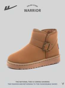 WARRIOR Damen Thermogefütterte hochgeschnittene Schneestiefel in Große Größen, modische bequeme, wasserdichte rutschfeste leichtgewichtige Winterschuhe