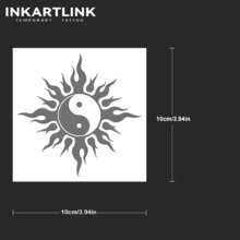 INKARTLINK, Revolutionary Tattoo Technology, Semi-Permanent Tattoo, Yin Yang Bagua Sun, Stylized Tattoo, Temporary Tattoo, Waterproof, Authentic Tattoo Appearance, Botanical Tattoo - Black - View 4