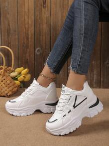 Chaussures de sport à semelle épaisse en patchwork , nouvelles pour l'automne/hiver. Chaussures d'extérieur chaudes et décontractées pour femmes
