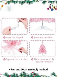 MEHELANY Różowa choinka bożonarodzeniowa 4,92 stopy/3,94 stopy/2,95 stopy/1,97 stopy/1,47 stopy - 1 szt. Sztuczna mini choinka, sztuczna choinka z PVC, różowa choinka, różowa choinka stołowa z plastikowym stojakiem, sztuczna choinka świąteczna na imprezę świąteczną, dekoracja domu, dekoracja do wewnątrz i na zewnątrz, dekoracja biura, dekoracje świąteczne, wystrój pokoju, wystrój sypialni, prezenty świąteczne, dekoracja urodzinowa, wystrój świąteczny do domu (45 cm/60 cm)