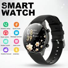 Hot New 1pc Unisex Silicone Smart Watch Band, Capable Of Dial/Answer Calls, Step Counting, Calorie Tracking, Multi-Sport Modes, Alarm, Incoming Call & Message Reminder, 1.5" Full Circle Touch Screen, Compatible With Android & IOS
