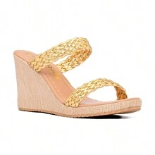 Women's Wedge Heel Sandal Easy To Put On Original - 金色 - 查看 2