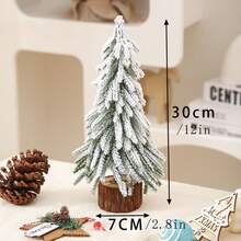 Christmas Burlap Mini Christmas Tree With Pine Motif - Multicolor - View 6