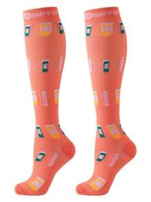 3pairs Compression Socks For Men & Women, Cycling, Running, Golf, Sports, Anti-Fatigue, Varicose Veins Care Nylon Support Stockings