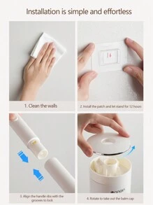 1 pieza Cepillo de inodoro desechable, Cepillo de inodoro con tapa montada en la pared con 8 cabezales de esponja de repuesto, Juego de cepillo de limpieza de inodoro desmontable, Limpieza sin puntos ciegos, Productos de limpieza del hogar, Herramientas de limpieza del baño, Decoración de otoño para el baño - Multicolor - Ver 8