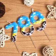 1 件彩色天空和云彩，带爪印，数字 0-9 生日蜡烛，生日派对蛋糕装饰，周年庆典，生日节日派对返校情人节 - 彩色 - 查看 9