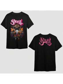Ghost T-Shirt Old Rock Band Nu Metal New Metal Heavy Metal Black Metal OldSchool Emo Gothic Heavy Unisex T-Shirt Men Women 100% Cotton Top Premium Streetwear New Release Fast Shipping Various Colors!! Plus Size - 黑色 - 查看 1