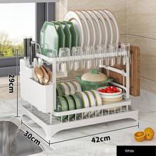 1pc Dish Drying Rack For Kitchen Counter Over The Sink - White - View 2