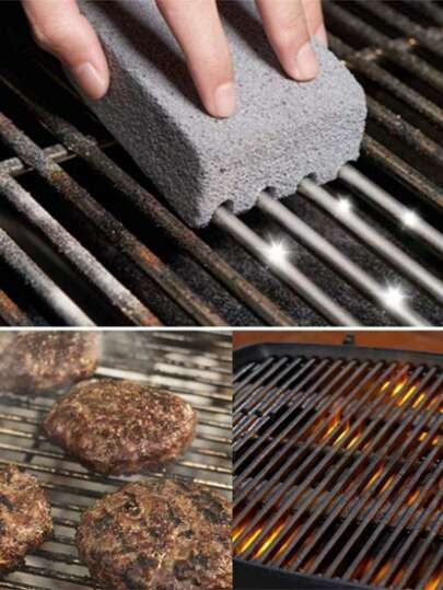 1 pieza Ladrillo para limpiar parrillas, herramienta de limpieza para parrillas de barbacoa domésticas y exteriores, piedra limpiadora para rejillas de parrilla de azulejo cerámico y marco de hierro, eliminador de óxido resistente a altas temperaturas