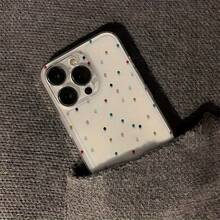 时尚简约多巴胺彩色圆点硅胶手机壳，适用于 iPhone 16、15、15 Pro、15 Pro Max、14、13、12、11、Xs Max 系列，男女通用手机保护套 - 透明 繽紛彩點 - 查看 5