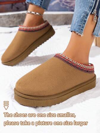 Hoodies, Fall Clothes Winter New Style Round Toe Plush, Thickened, Soft Soled Low-Heeled Ankle Boots For Women, Warm, Non-Slip, Indoor, Leisure And Comfortable