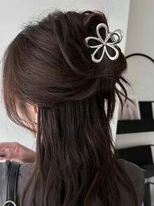 1 kẹp tóc kim loại họa tiết hoa, phụ kiện tóc hình càng cua cho nữ - hoa huệ nở hoa - Xem 2