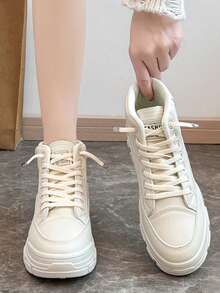 新款时尚休闲运动女鞋简约时尚百搭时尚轻便防滑户外徒步跑步运动鞋，可爱复古风格，优雅、时尚、舒适 - 米色 - 查看 8