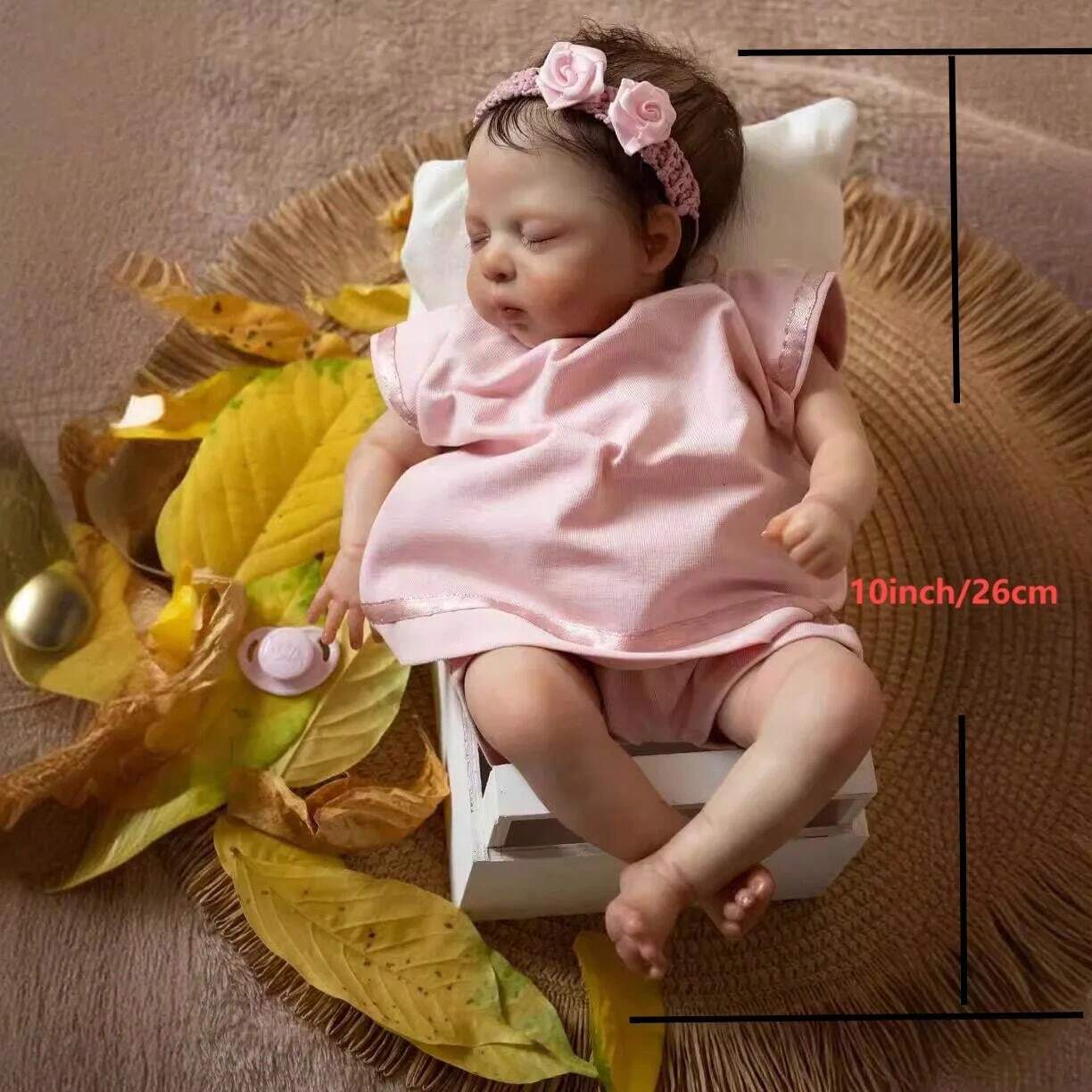 NPK 10inch Miniature Preemie Baby Doll Luna Lifelike Soft Body Real