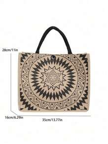 Túi mua sắm họa tiết Mandala bằng Polyester thường ngày, Sức chứa lớn, Túi đi biển di động, Gói công việc, Túi tote vải canvas thời trang dành cho nữ để mua sắm, đi làm, Đi học & du lịch, Túi đi học (Họa tiết được cắt ngẫu nhiên) Dành cho nữ sinh viên đại học, Nhân viên văn phòng, Giáo viên Hoàn hảo cho trường học, Cao đẳng, Công việc, Kinh doanh, Đi làm, Ngoài trời, Du lịch, Dã ngoại, Ngày lễ, Ngày nhà giáo - Màu Khaki - Xem 3