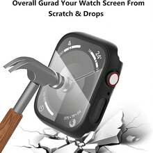 3 Packs Built In Tempered Glass Screen Protector Compatible With Apple Watch Series 10 42mm Series 10 46mm Hard PC Case Overall Protective Cover - Multicolor - View 4