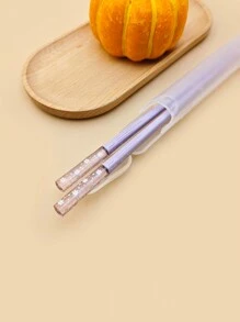 1/5双马卡龙色樱花筷子。可爱鸭子造型筷子架。玻璃纤维+PET材质筷子，ABS树脂筷子架。寿司筷子。中式餐具。适合家庭和餐厅使用。精美礼品。圣诞礼物，学校用品 - 彩色 - 查看 11