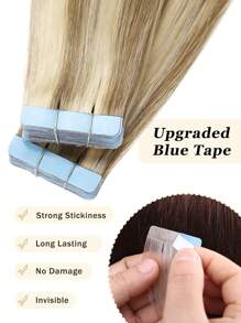 20-calowe taśmy do przedłużania włosów, włosy ludzkie, niewidoczne, bezszwowe, popielate, blond i 613, blond, 100% Remy, przedłużki z ludzkich włosów, prawdziwe włosy ludzkie, 50 g/opakowanie, 20 szt. przedłużek na taśmie