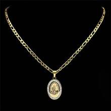 Christian Jesus Cross Gold/Silver Color Pendant Necklace Stainless Steel Crystal Men's Chain Master Prayer Cross Necklace Jewelry Christmas New Year Valentine's Day Holiday Gift - Necklace - View 5