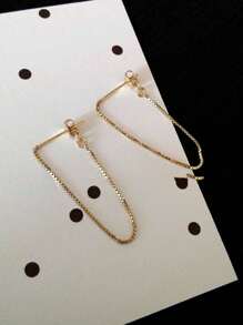 1 Pair Retro S925 Sterling Silver Chain Drop Earrings For Women, Personalized Jewelry, Party Gifts - Chain - View 2