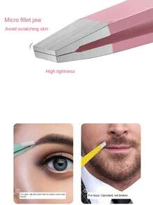4 件套不锈钢白色/黑色化妆工具包括镊子、眉毛修剪器，适用于眉毛修剪和美容 - 彩色 - 查看 3