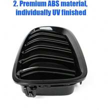 1 Pair Car Grille Double-Line Parallel Bar Grille Compatible For 5 Series F10 F18 Modified Parts - Black - View 3
